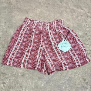 knox rose nwt boho indie high waisted tribal shorts sz xs red white